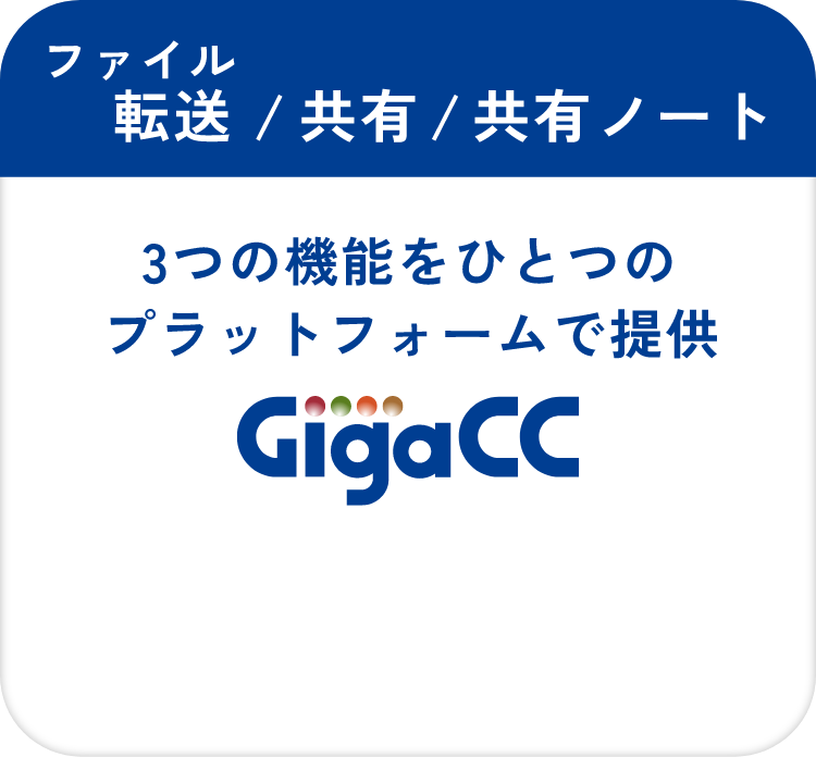 ファイル転送/共有/共有ノート　3つの機能がオールインワン GigaCC